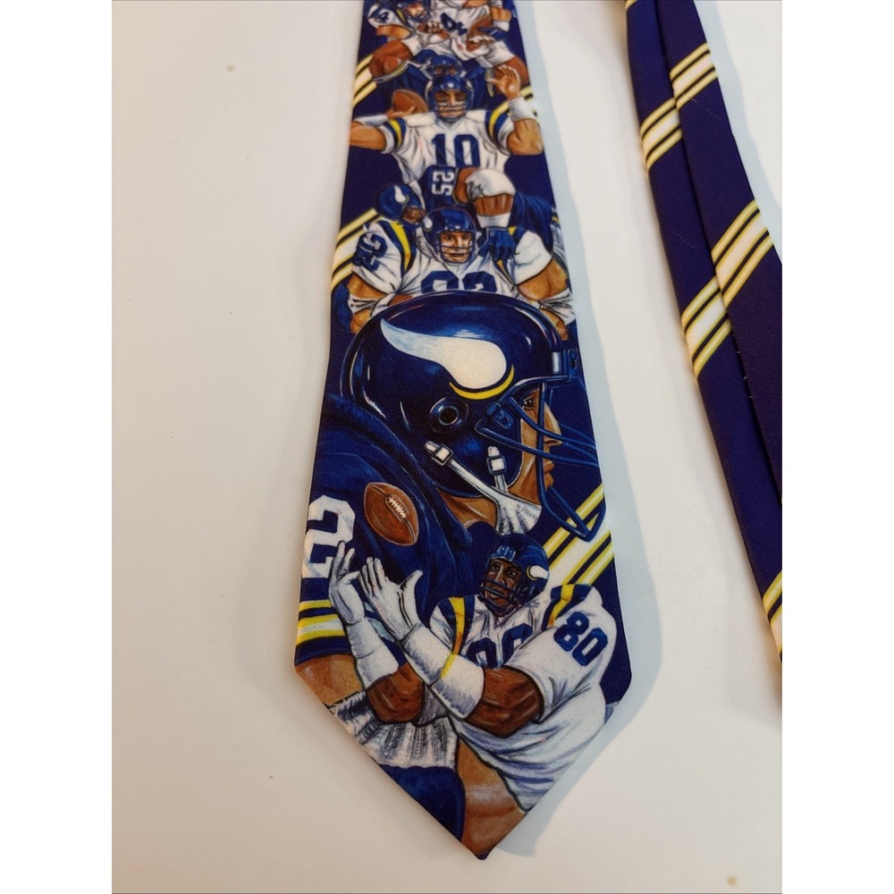 Vintage Ralph Marlin Minnesota‎ Vikings Football Mens Necktie USA